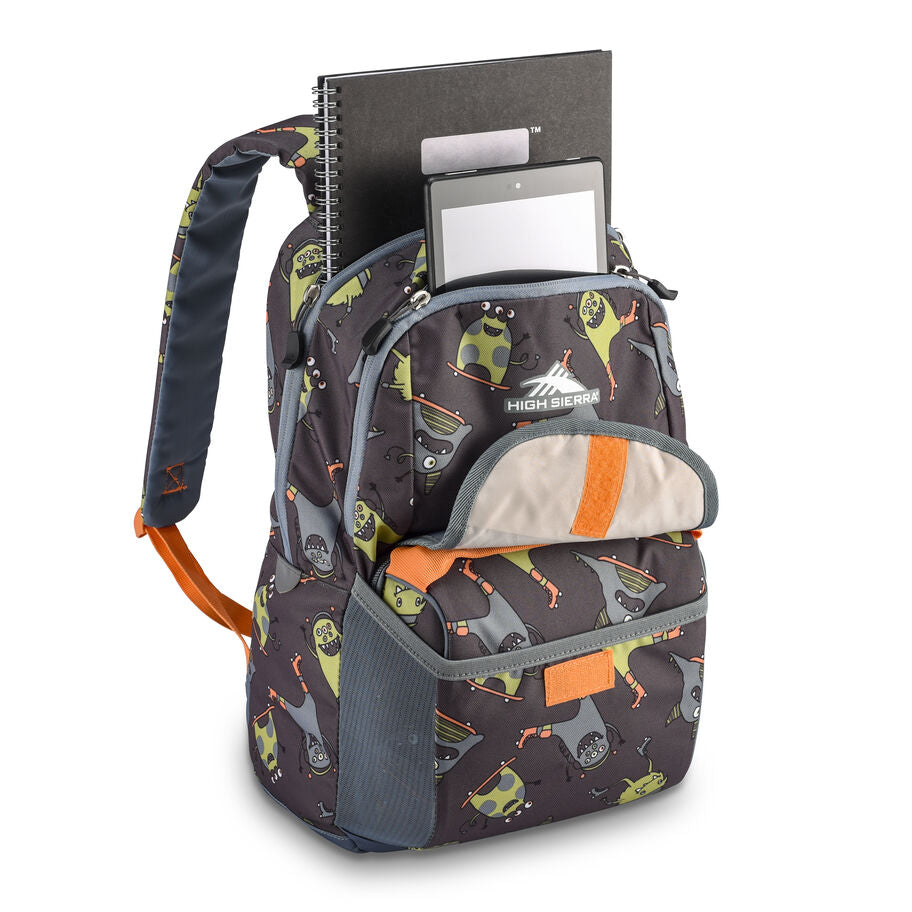 High Sierra Ollie Lunchkit Backpack - Monster On Wheels Grey