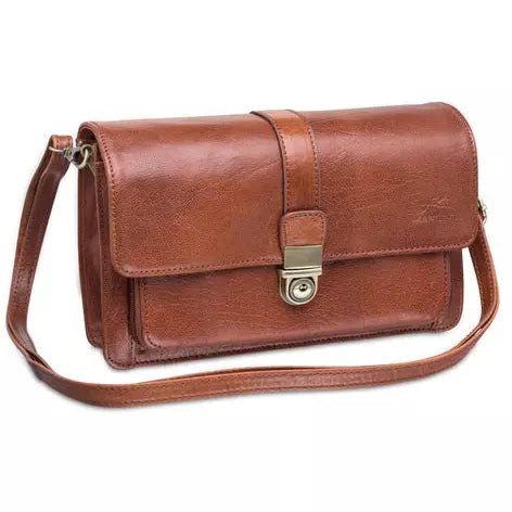 Mancini Arizona Unisex Bag With Front Organizer - Cognac