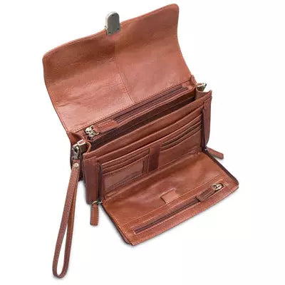 Mancini Arizona Unisex Bag With Front Organizer - Cognac