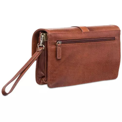 Mancini Arizona Unisex Bag With Front Organizer - Cognac