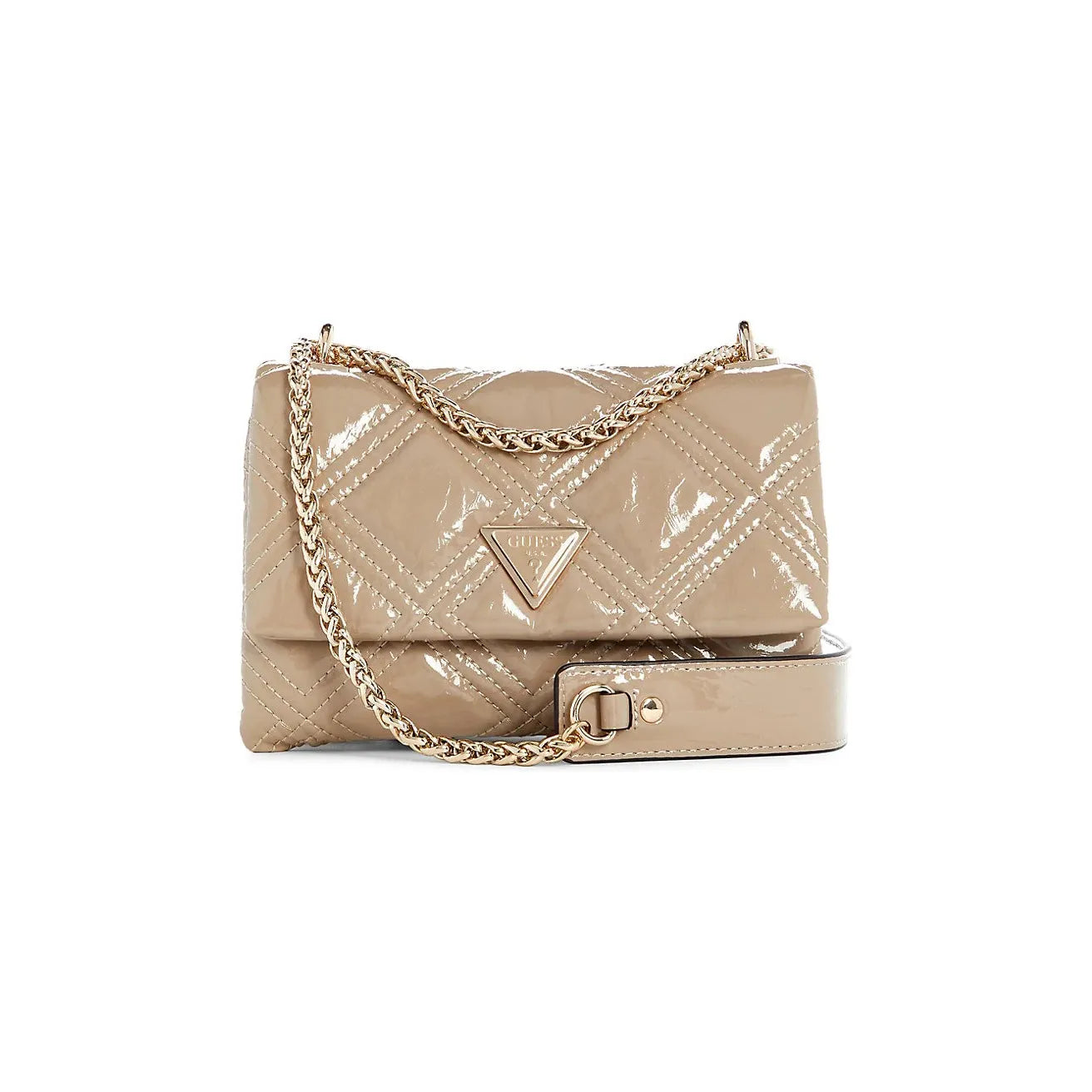 Guess Dessa Mini Sac à Bandoulière Convertible à Rabat - Taupe