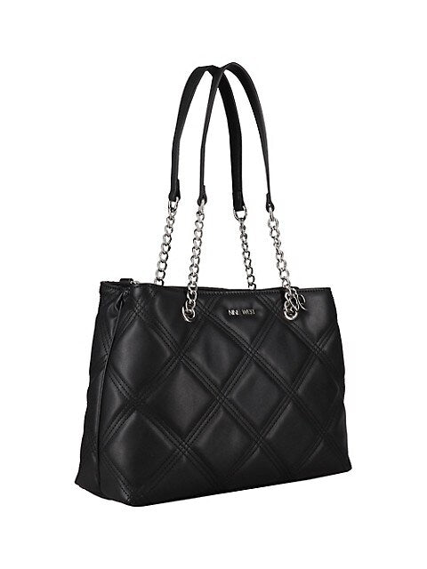 Nine West Skyes Quilted Shoulder Satchel - Black