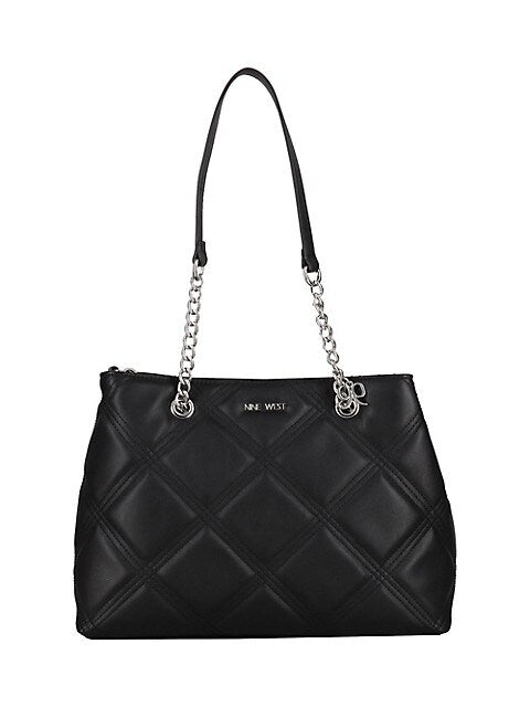 Nine West Skyes Quilted Shoulder Satchel - Black