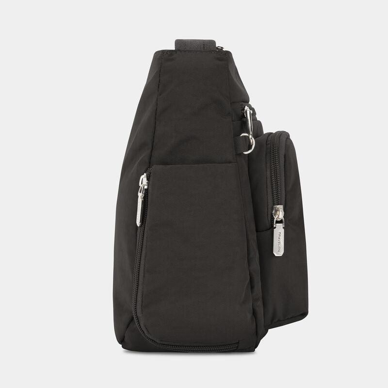 Sac à bandoulière Travelon Anti-Theft Essentials avec poche plaquée - Noir