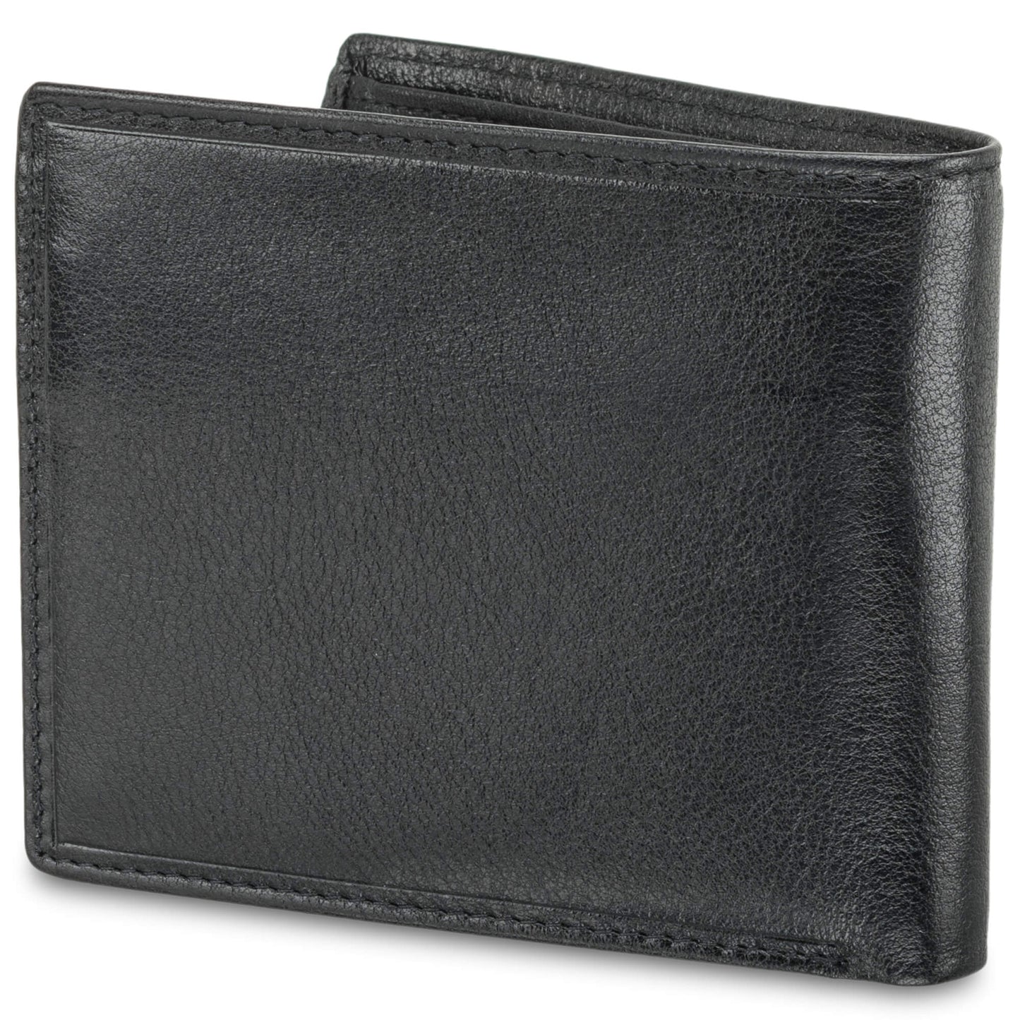 Mancini Men`s RFID Secure Center Wing Wallet with Coin Pocket - Black