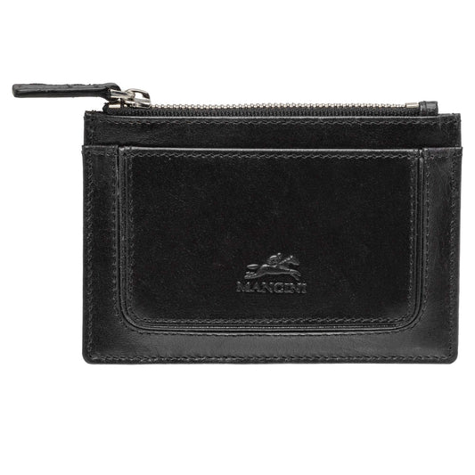 Mancini South Beach RFID Secure Card Case and Coin Pocket - Black