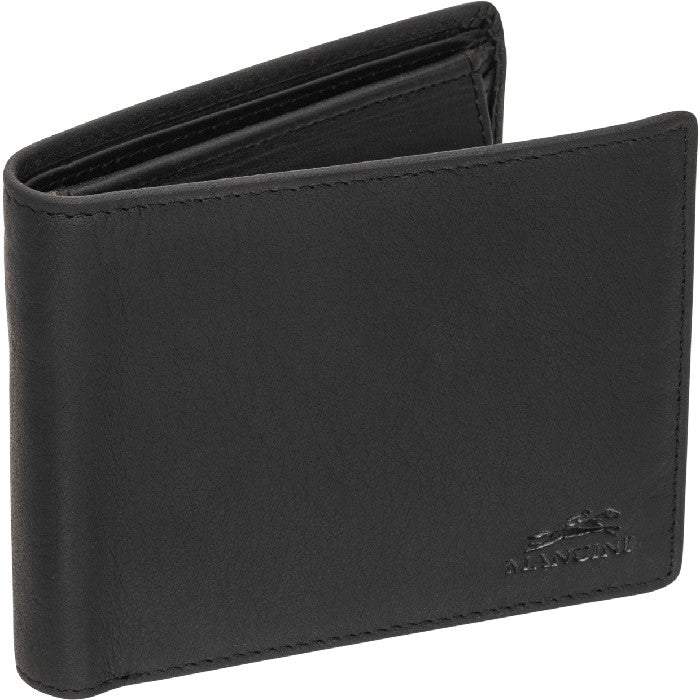 Mancini Buffalo RFID Secure Wallet with Coin Pocket - Black