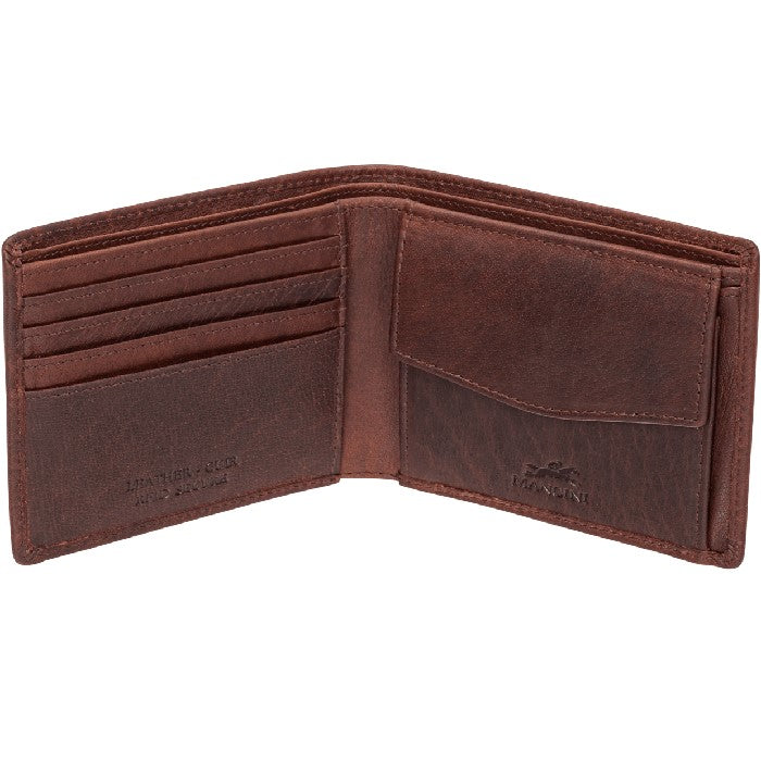 Mancini Buffalo RFID Secure Wallet avec poche à monnaie - Noir