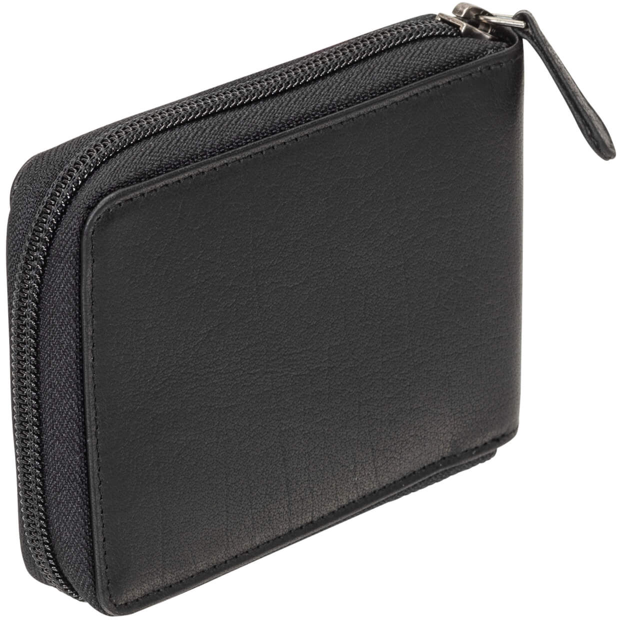 Mancini Buffalo RFID Secure Zippered Billfold with Removable Passcase - Black