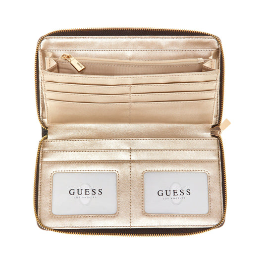 Portefeuille organisateur Guess Laurel Check - Étain