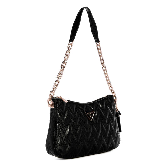 Guess Adelard Top Zip Sac à Bandoulière - Noir