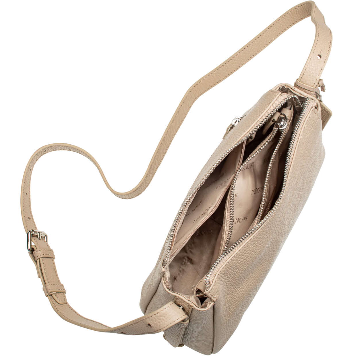 Mancini Pebbled Charlize Crossbody Bag