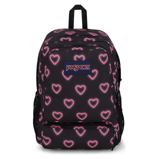 Jansport Doubleton Backpack - Happy Hearts Black