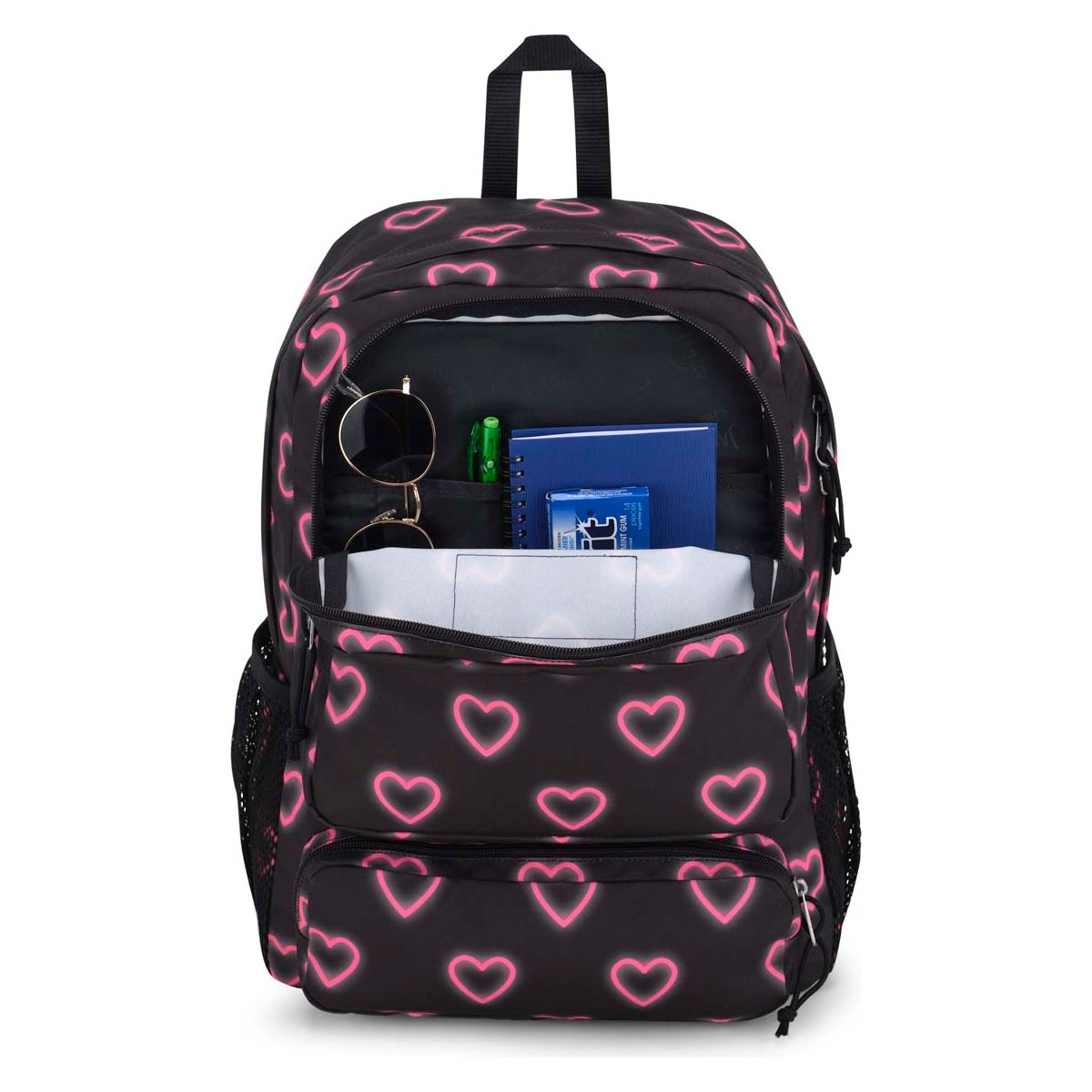 Sac à dos Jansport Doubleton - Happy Hearts Noir