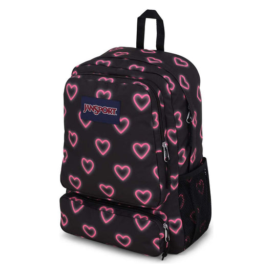 Jansport Doubleton Backpack - Happy Hearts Black