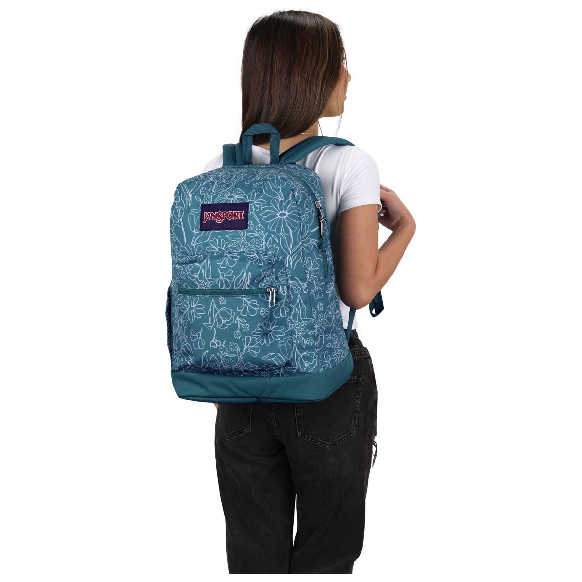 Sac à dos pour ordinateur portable JanSport Cross Town Plus - Delightful Daisies Green