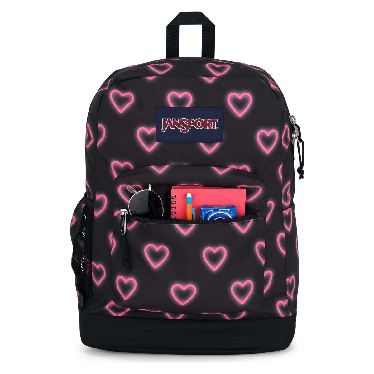 Sac à dos pour ordinateur portable JanSport Cross Town Plus - Happy Hearts Black