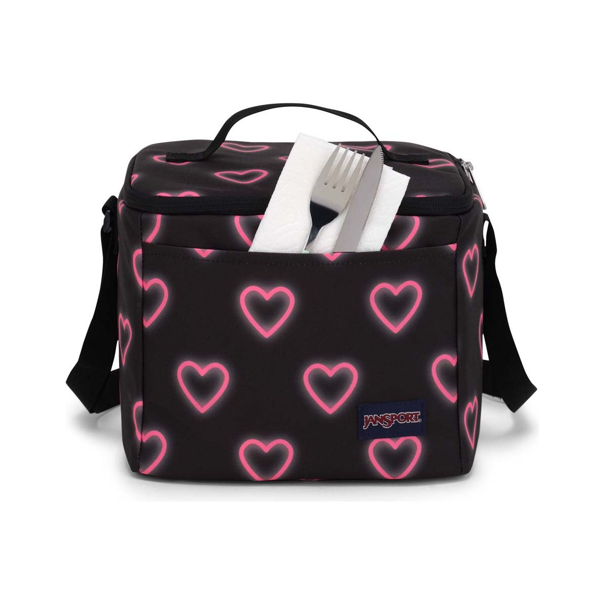 JanSport Super Snack Sac à Lunch - Happy Hearts Noir