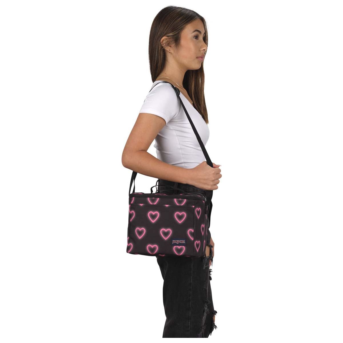 JanSport Super Snack Sac à Lunch - Happy Hearts Noir