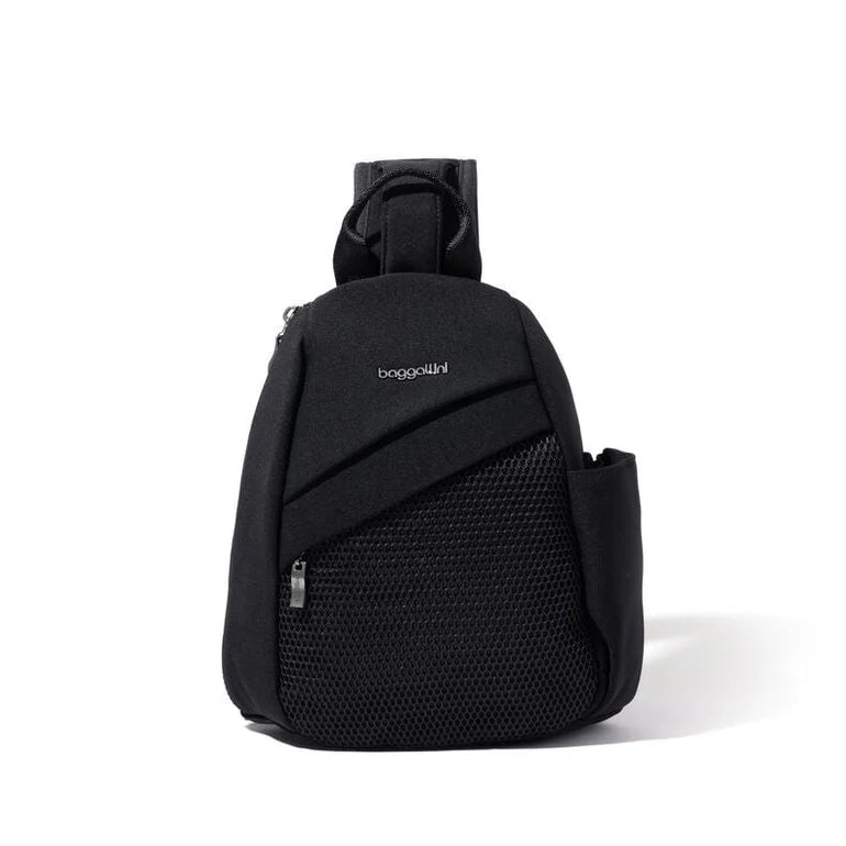 Baggallini Medium Sling Bag - Black Neoprene