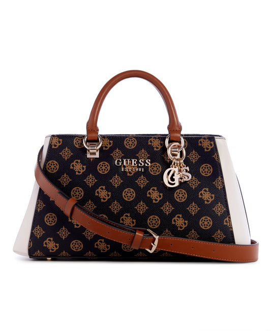 Guess Evelune Girlfriend Satchel - Mocha Logo Multi