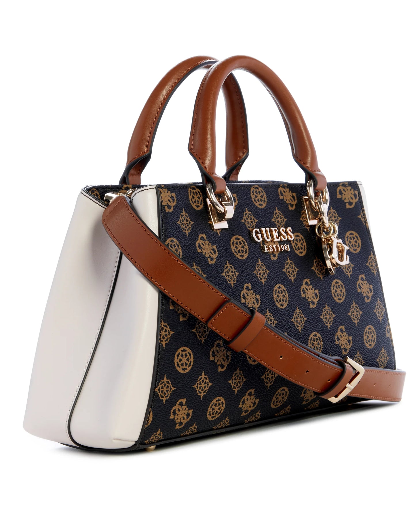 Guess Evelune Girlfriend Satchel - Mocha Logo Multi