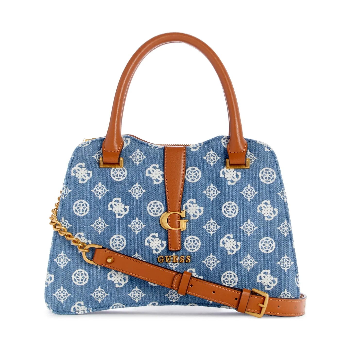 Guess Kuba Small Satchel - Denim Logo