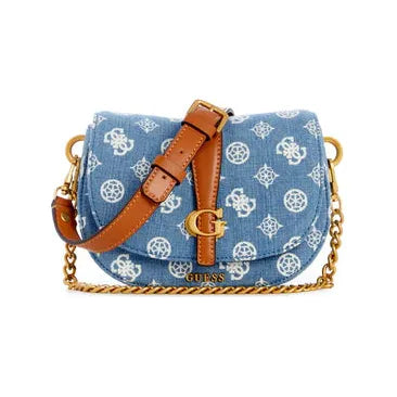 Guess Kuba Mini Crossbody Flap - Denim Logo