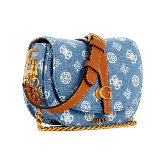 Guess Kuba Mini Crossbody Flap - Denim Logo