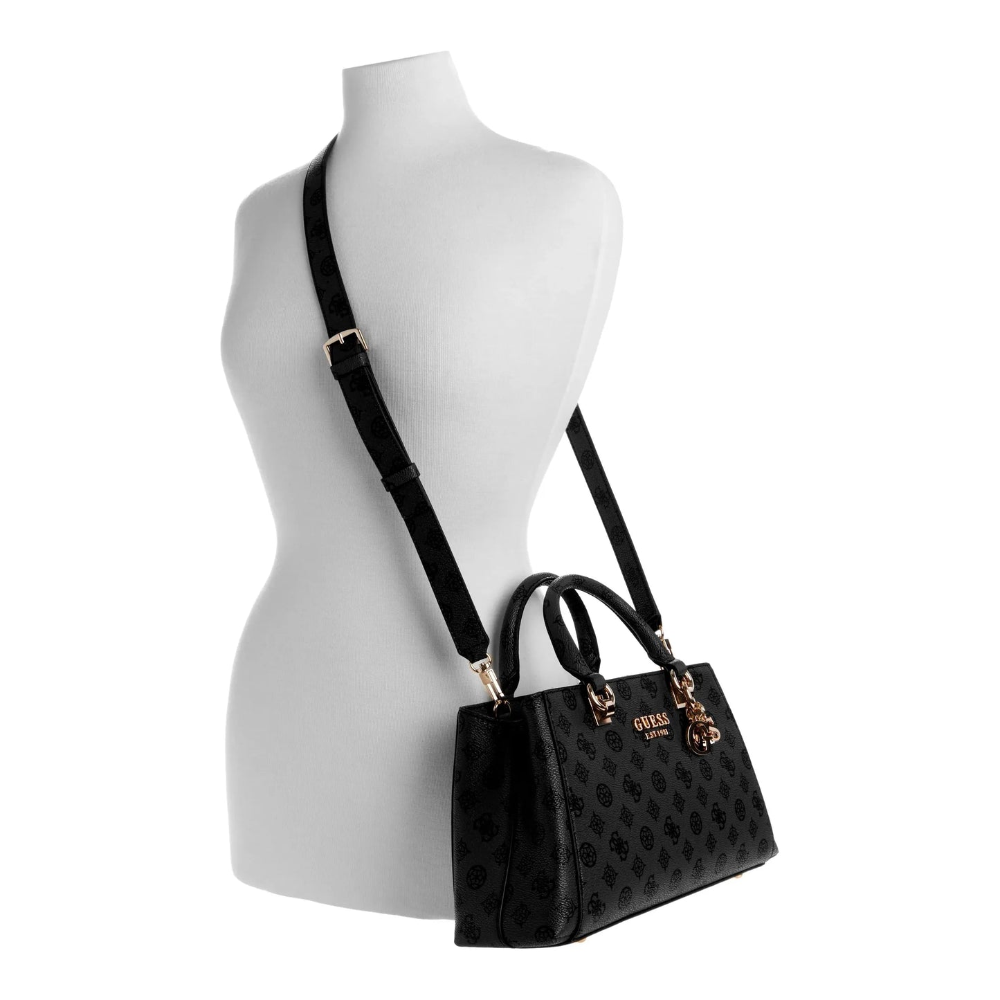 Guess Evelune Girlfriend Satchel - Charcoal Logo