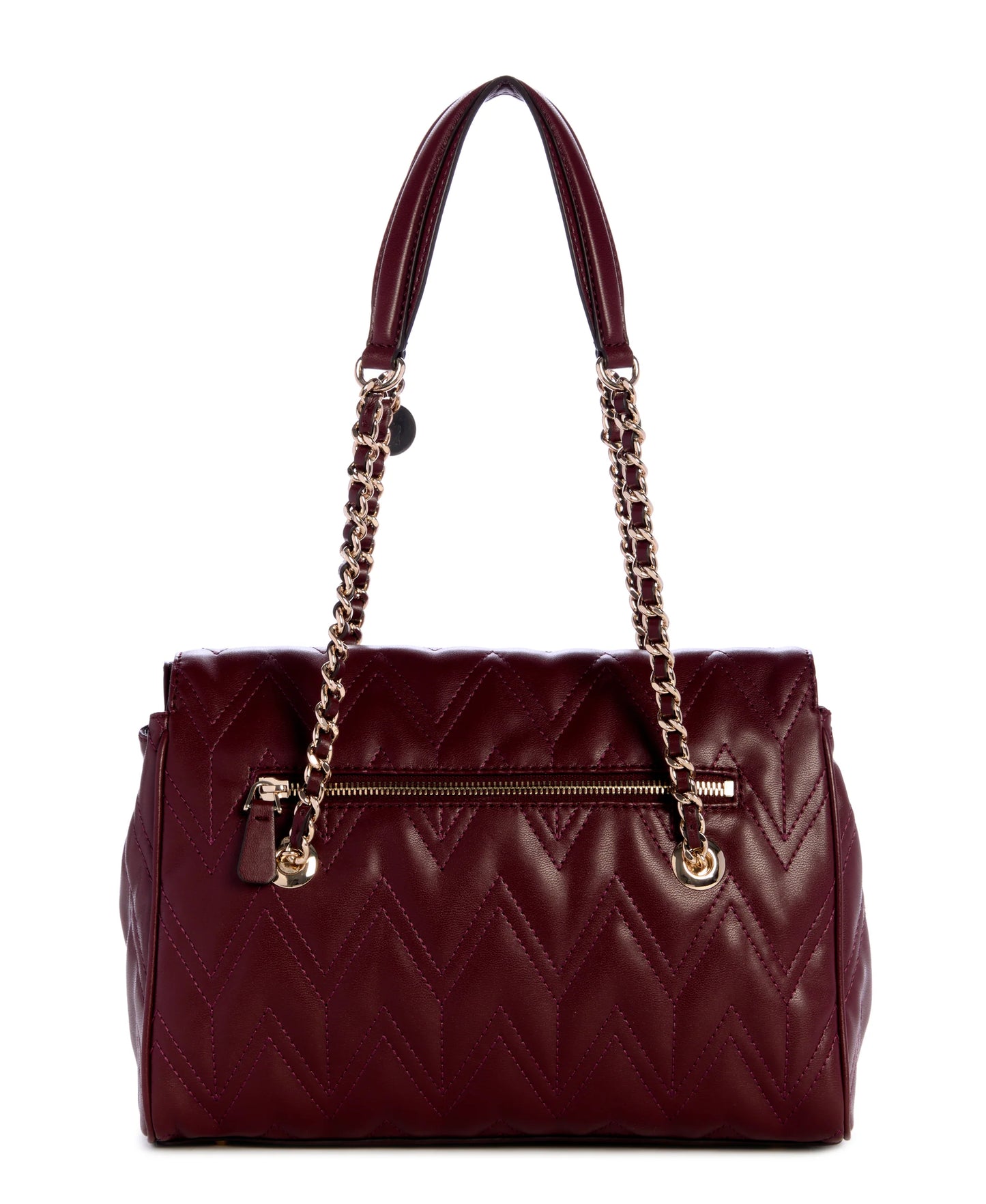 Guess Eda 3 Compartment Satchel - Burgundy