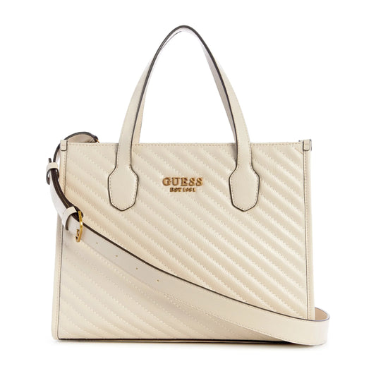 Guess Silvana 2 Compartment Tote - Bone