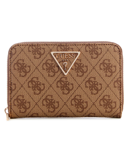 Guess Laurel SLG Medium Zip Around - Latte Logo