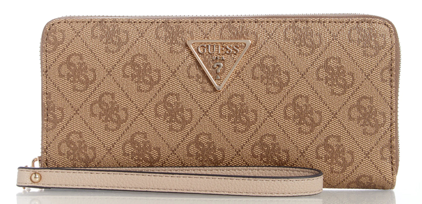 Guess Laurel SLG Large Zip Around - Latte Logo