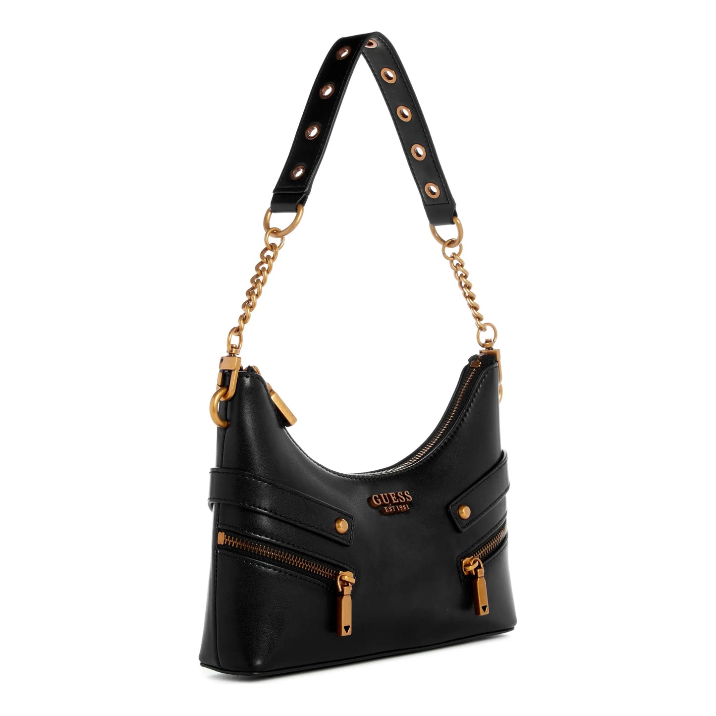 Guess Trissa Top Zip Sac à Bandoulière - Noir