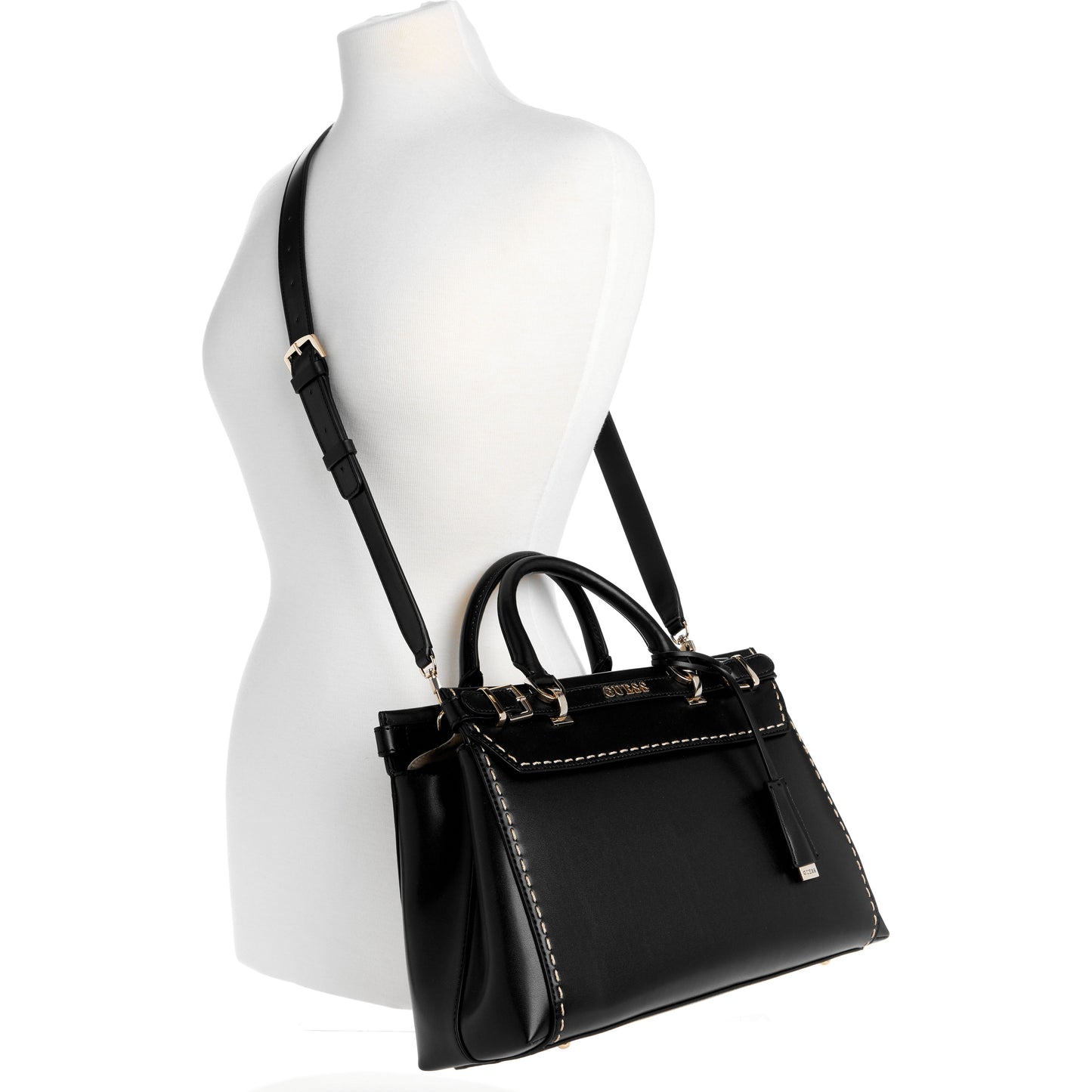 Guess Sestri Luxury Satchel - Black