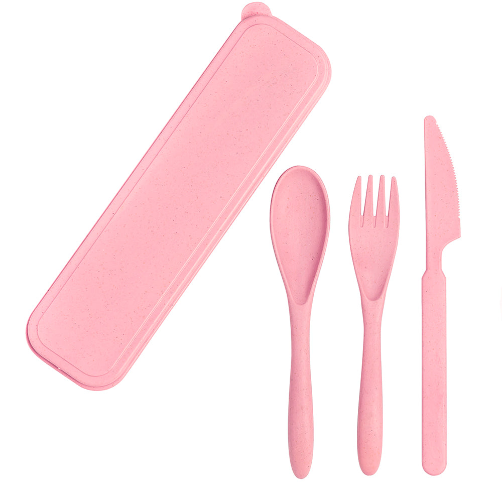 Execo 3 Piece Biodegradable Utensils Set - Pink