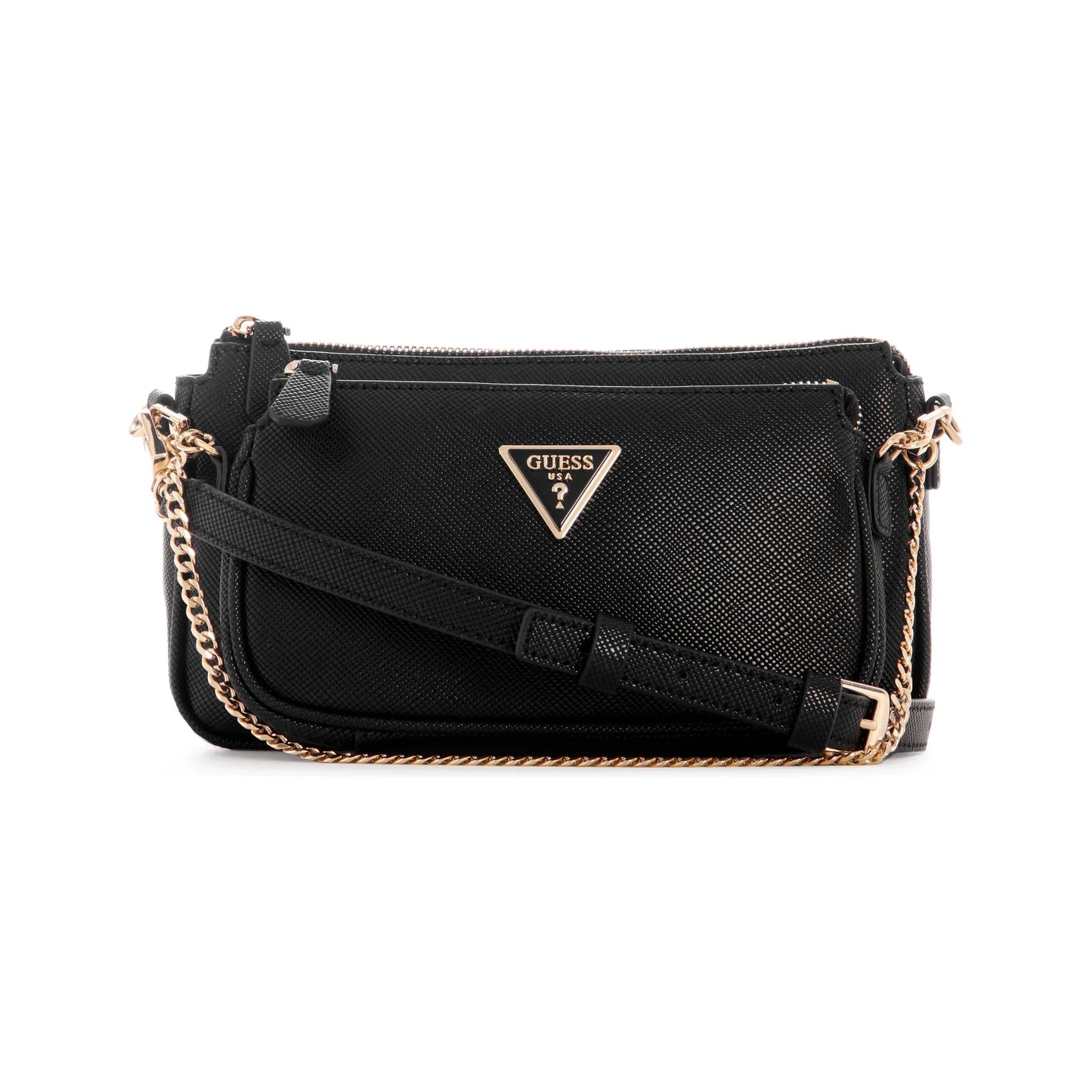 Guess Noelle Double Pochette Bandoulière - Noir