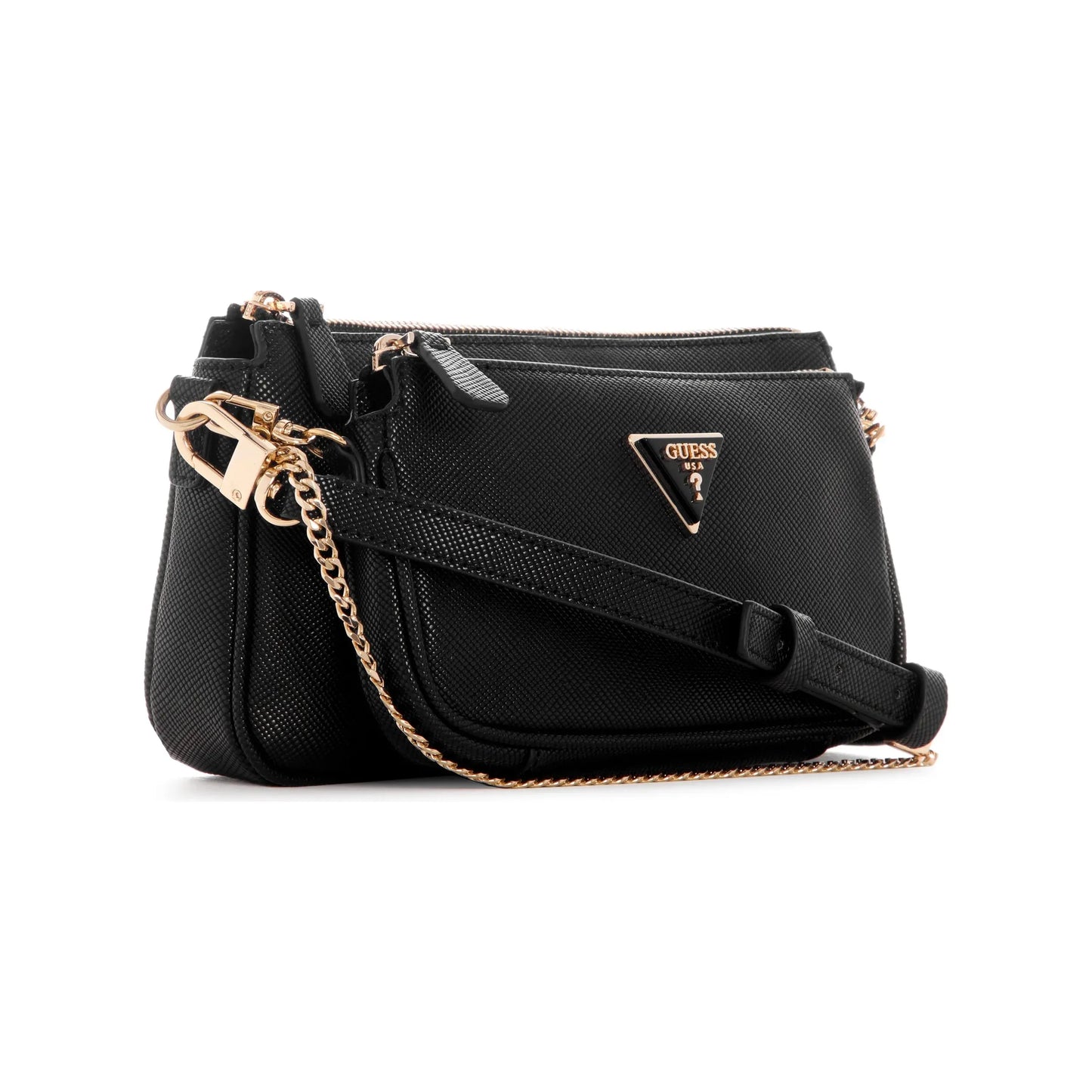 Guess Noelle Double Pochette Bandoulière - Noir