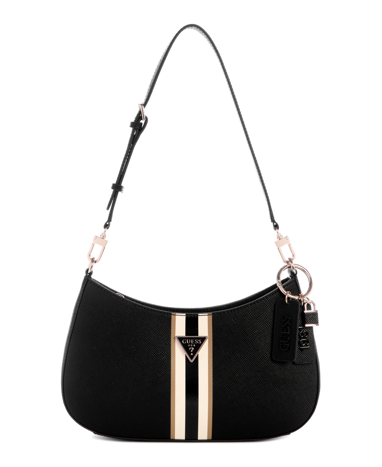 Guess Noelle Top Zip Shoulder Bag - Black