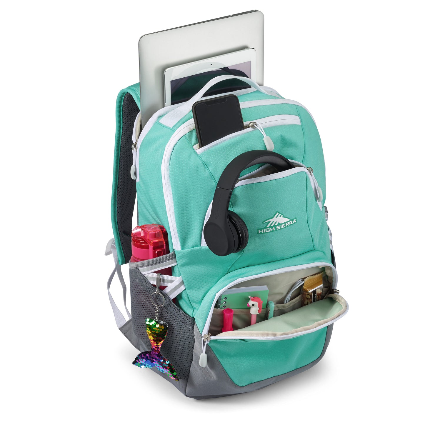 High Sierra Swoop SG Laptop Backpack - Aquamarine/White