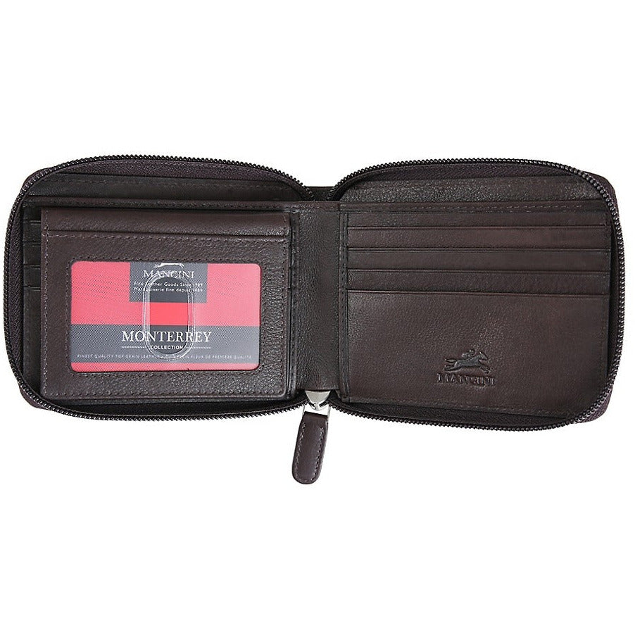 MANCINI Monterrey Zippered Billfold Wallet