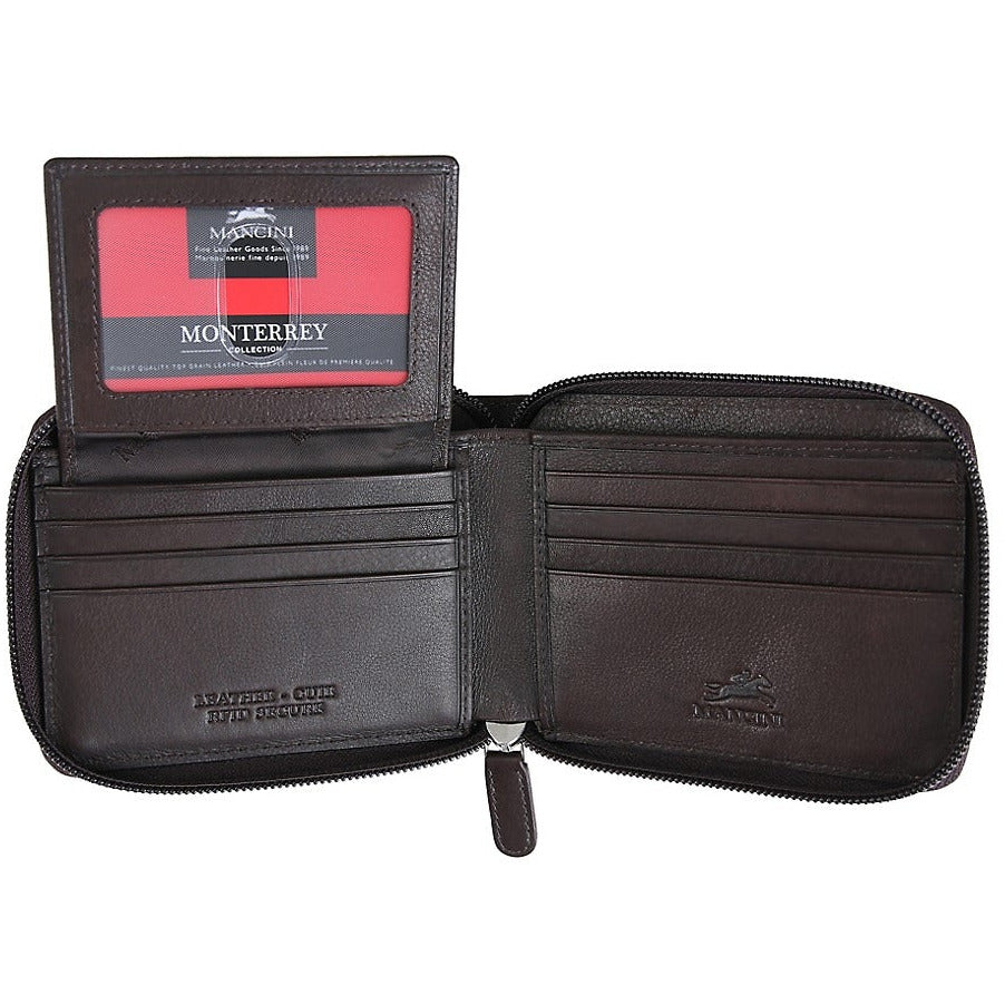 MANCINI Monterrey Zippered Billfold Wallet