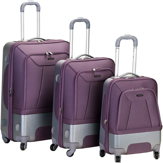 Rockland Rome 3-Piece Polycarbonate Luggage Set - Lavender