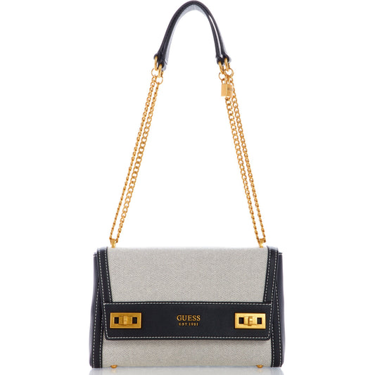 GUESS Katey Canevas Flap Shoulder Bag