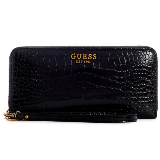 GUESS Laurel Katey Croc Zip-Around Wallet