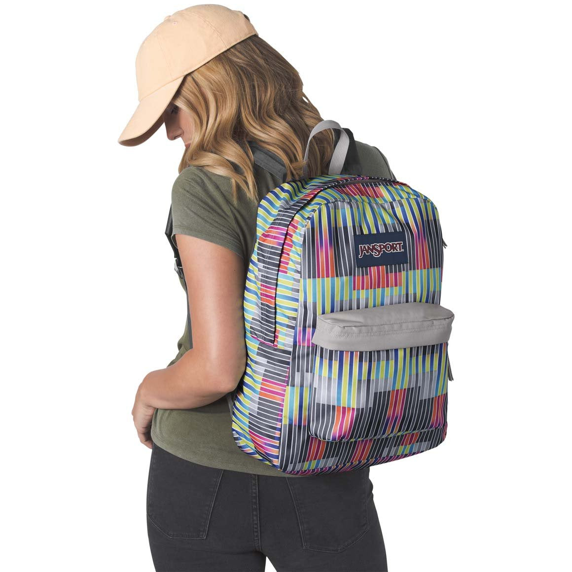  JanSport SuperBreak Sac à dos 41Y rayures statiques