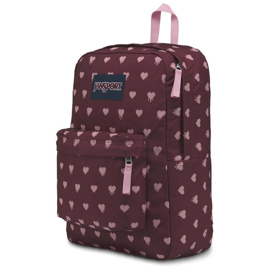 JanSport SuperBreak Backpack - Russet Red Bleeding Hearts