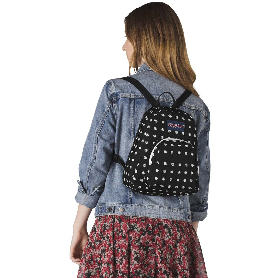 JanSport Half Pint Mini Sac à dos 4J6 Black Sketch Dot