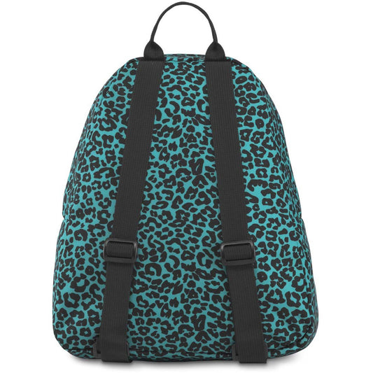 JanSport Half Pint Mini Backpack - Peacock Blue Leopard Life